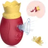 The Crown 3 in 1 Licking Air Pulse Vibrator (Red)