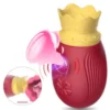 The Crown 3 in 1 Licking Air Pulse Vibrator (Red)
