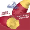The Crown 3 in 1 Licking Air Pulse Vibrator (Red)