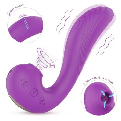 Echo 3 in 1 Clitoral Sucking & Licking Vibrator (Purple)