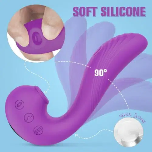 Echo 3 in 1 Clitoral Sucking & Licking Vibrator (Purple)
