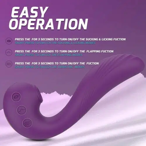 Echo 3 in 1 Clitoral Sucking & Licking Vibrator (Purple)