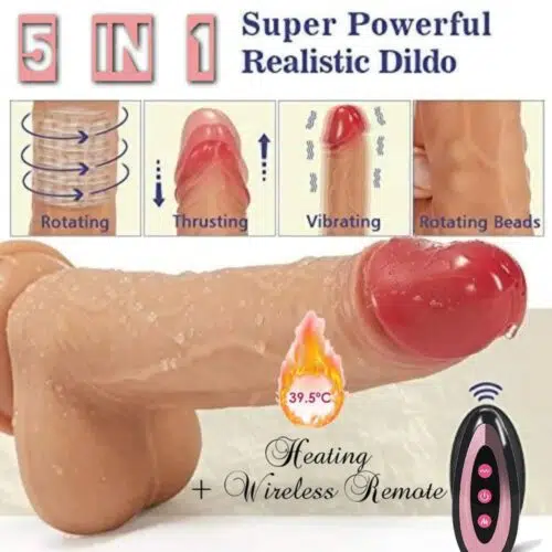 Fantasy Heating Thrusting Rotating Vibrating 360°Dildo