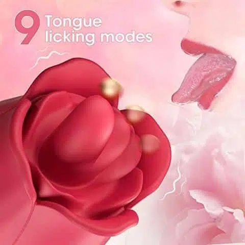 Indulgence Rose Licking Vibrator (Red)