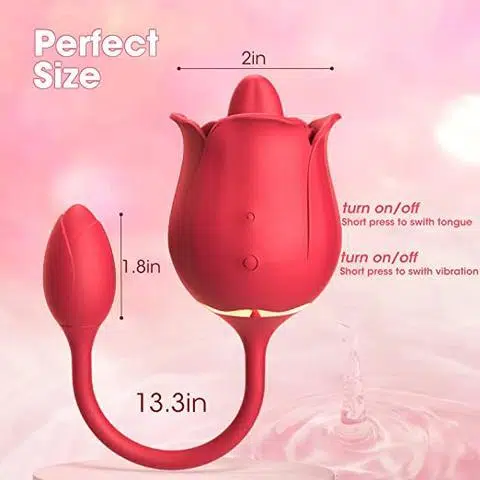 Indulgence Rose Licking Vibrator (Red)