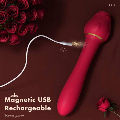 2 in 1 Rose Queen Suction Vibrator