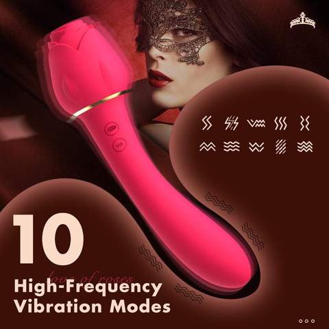 2 in 1 Rose Queen Suction Vibrator