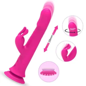 Satisfação Pro Thrusting Remote Control Suction-Cup Rabbit Vibrator
