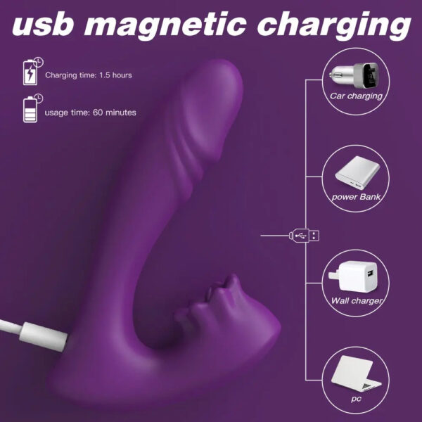 The One And Only 3 in 1 Licking Bio Air Vibrator (Purple)