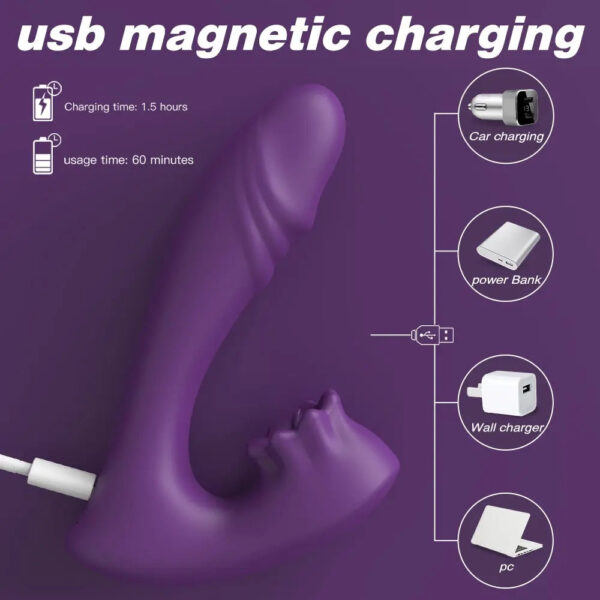 The One And Only 3 in 1 Licking Bio Air Vibrator (Purple)