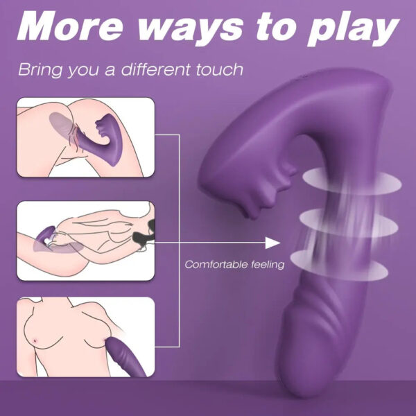 The One And Only 3 in 1 Licking Bio Air Vibrator (Purple)