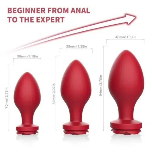 La’ Rosa Anal Butt Plug Set (Red)