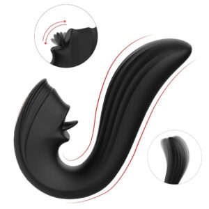 Zuri: Licking Luxury G- Spot & Clitoris Vibrator (Black)