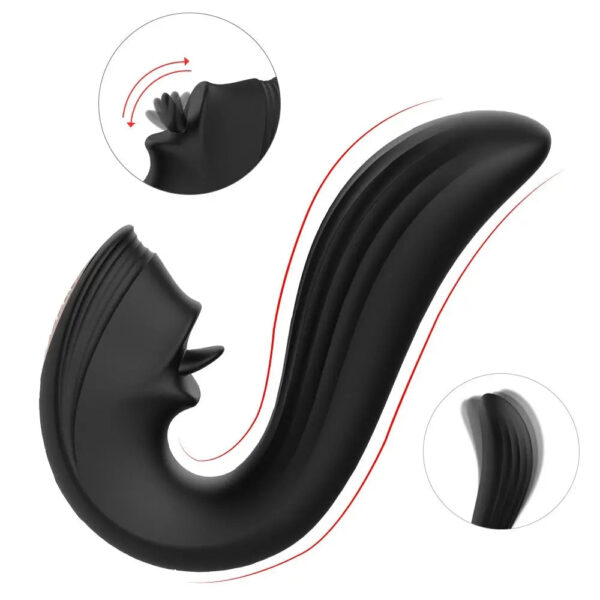 Zuri: Licking Luxury G- Spot & Clitoris Vibrator (Black)