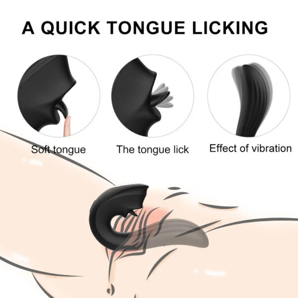 Zuri: Licking Luxury G- Spot & Clitoris Vibrator (Black)