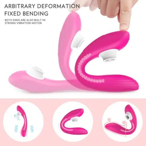 Instinct® Tongue Bendable Sucking Vibrator/ Couples (Pink)