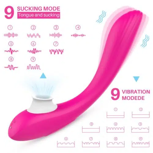 Instinct® Tongue Bendable Sucking Vibrator/ Couples (Pink)