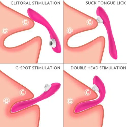 Instinct® Tongue Bendable Sucking Vibrator/ Couples (Pink)