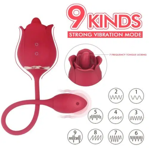 Indulgence Rose Licking Vibrator (Red)