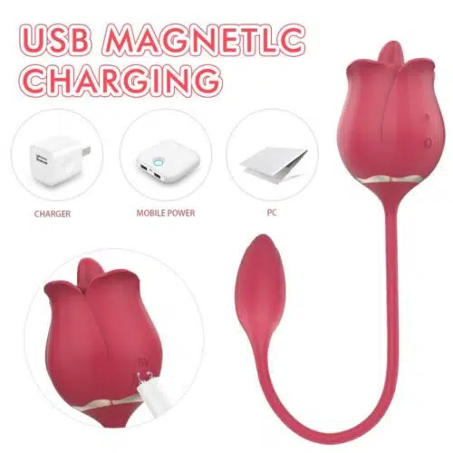 Indulgence Rose Licking Vibrator (Red)
