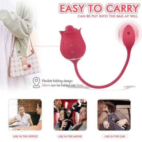 Indulgence Rose Licking Vibrator (Red)