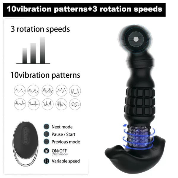La Cuiller 360° Rotating Vibrating Remote Anal Plug