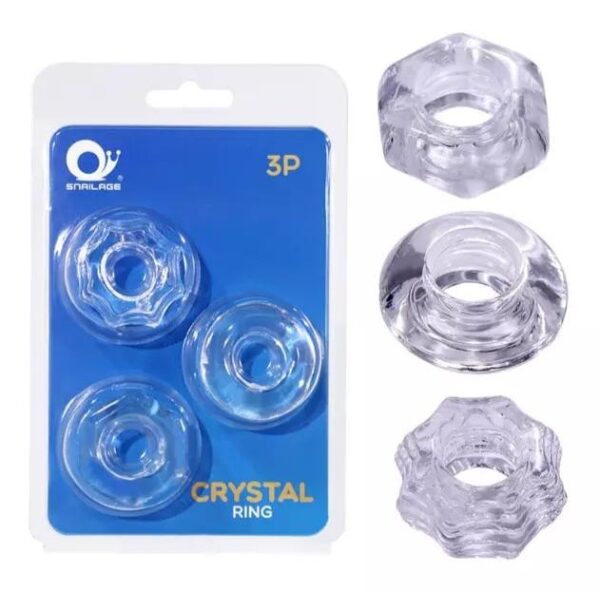 3 Pack Crystal Cock Ring Set