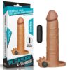 Pleasure X Tender Vibrating Penis Sleeve (Brown)