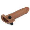 Pleasure X Tender Vibrating Penis Sleeve (Brown)