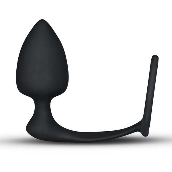 Combo Threat Cockring Plug (Black)