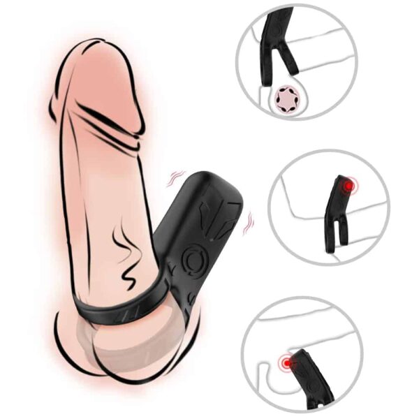Knight Vibrating Cock Ring (Extra Removable Vibrating Bullet)