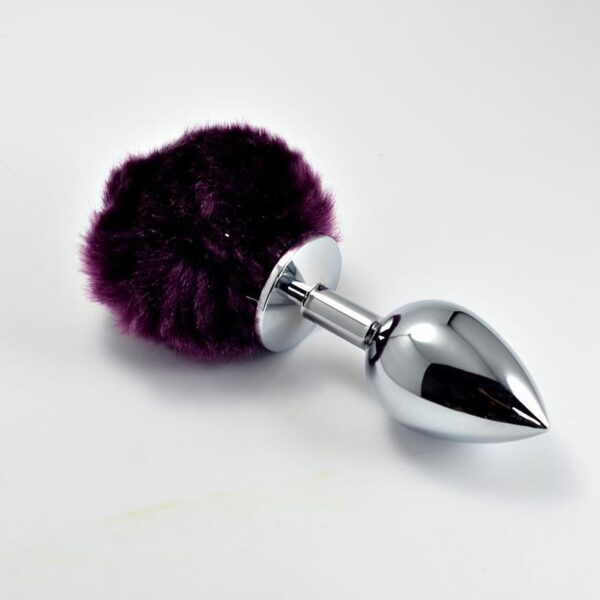 Pom Pom Metal Anal Plug (Purple)