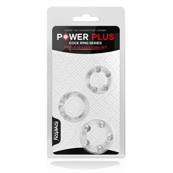 Power Plus Beaded Cock Ring Set