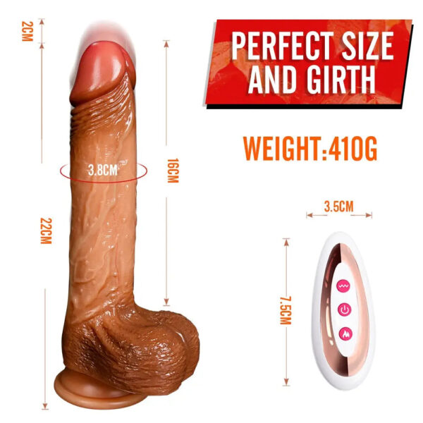 Pro-gasm Heating Premium Thrusting 360° Vibrating Dildo