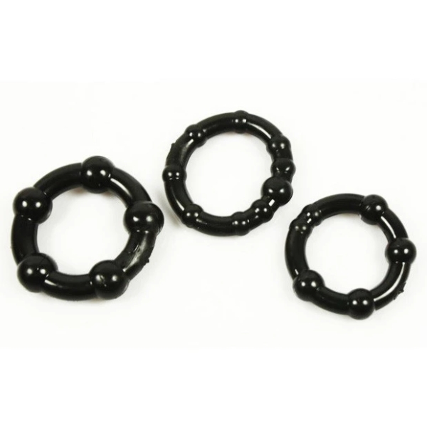 Stay Hard Beaded Stamina Cock Ring Set