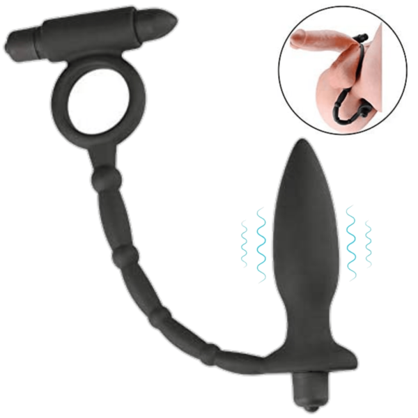 Titan Vibrating Cock Ring Anal Plug