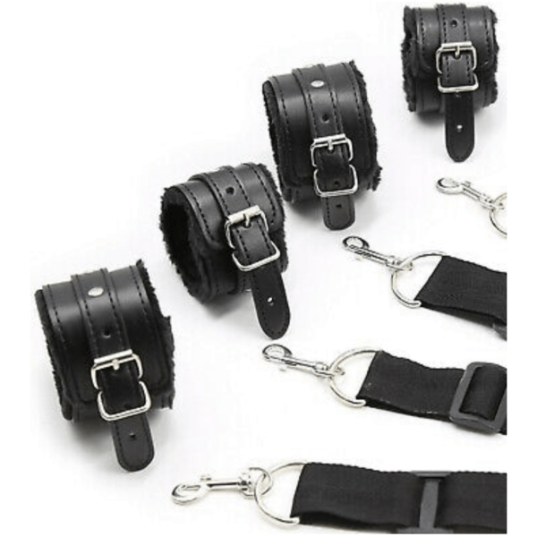 Under Bed Restraints With Padded Leather Cuffs