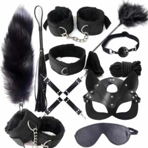 Black Exotica Couples Fun Bondage & Toy Set ( 14 Pieces)